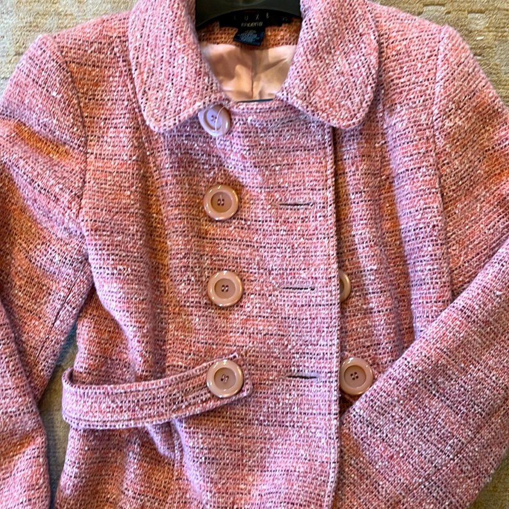 Luxe by Arden B. Tweed short belted jacket- Fully lined - like new size XS - Picture 2 of 5